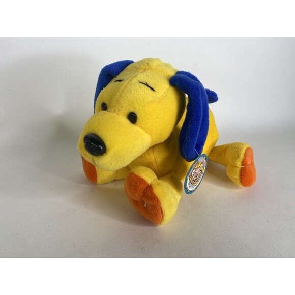 Vintage Cuddletown Friends Dog Stuffed Animal Plush Toy Yellow Blue Orange NEW - Picture 1 of 8